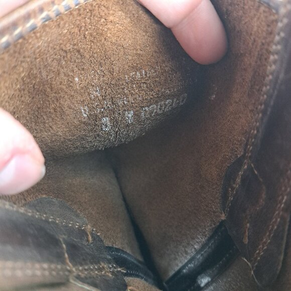 Frye Brown Leather Harness Pull On Moto Boots Size 8 Womens Heel Distressed - Picture 11 of 15